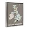 Stupell Industries Kid's Map of United Kingdom Floating Frame, design by Carla Daly